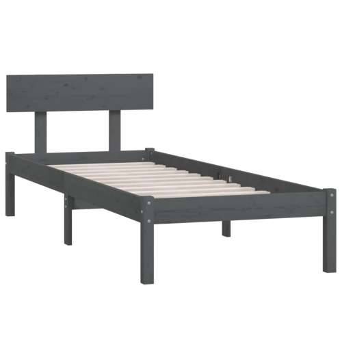 Okvir za krevet od masivne borovine sivi 100 x 200 cm - Siva 100 x 200 cm Cijena