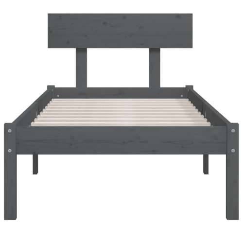 Okvir za krevet od masivne borovine sivi 100 x 200 cm - Siva 100 x 200 cm Cijena