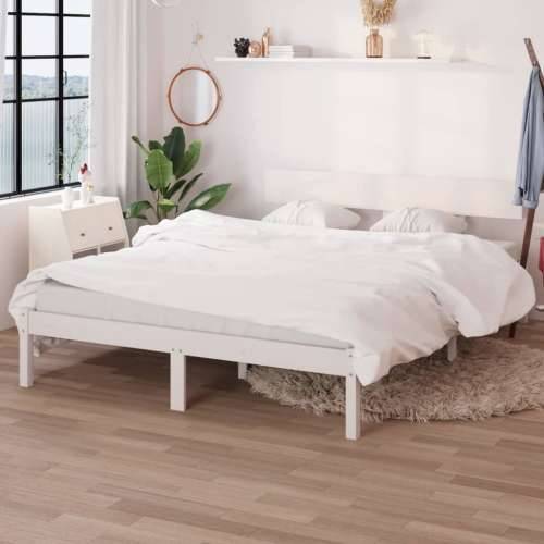 Okvir za krevet od masivne borovine bijeli 120 x 200 cm - Bijela 120 x 200 cm Cijena