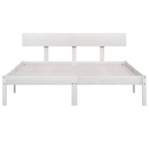 Okvir za krevet od masivne borovine bijeli 120 x 200 cm - Bijela 120 x 200 cm Cijena