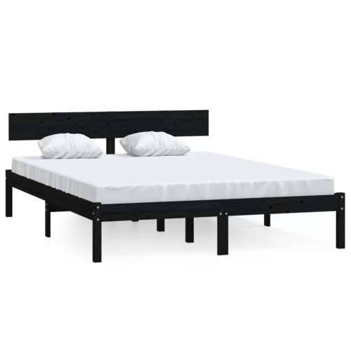 Okvir za krevet od masivne borovine crni 120 x 200 cm - Crna 120 x 200 cm Cijena