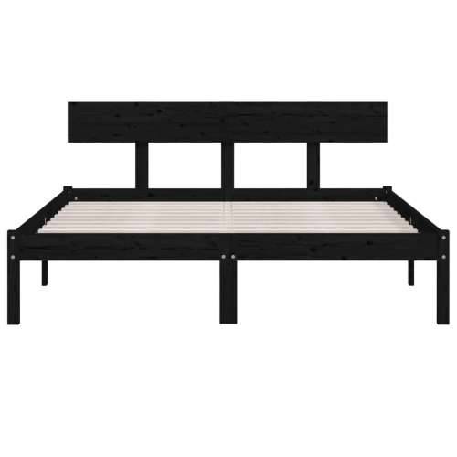 Okvir za krevet od masivne borovine crni 120 x 200 cm - Crna 120 x 200 cm Cijena