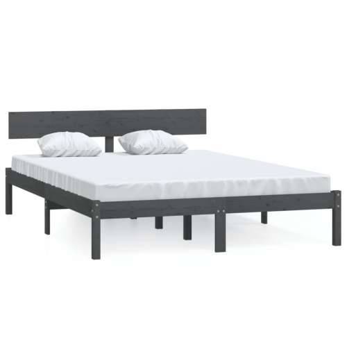 Okvir za krevet od masivne borovine sivi 140 x 200 cm - Siva 140 x 200 cm Cijena