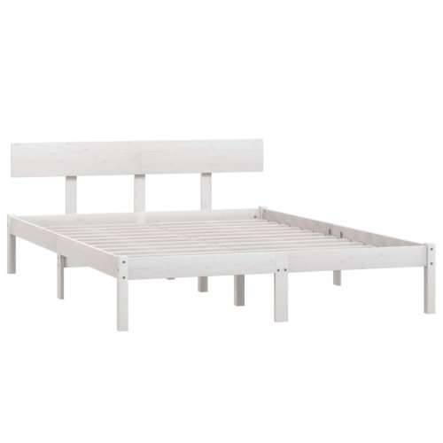 Okvir za krevet masivna borovina bijeli 150 x 200 cm bračni - Bijela 150 x 200 cm Cijena