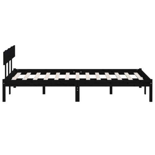Okvir za krevet od masivne borovine crni 150x200 cm bračni - Crna 150 x 200 cm Cijena