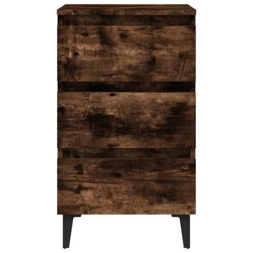 Noćni ormarić s metalnim nogama dimljeni hrast 40 x 35 x 69 cm - Dimljeni hrast 1 Cijena