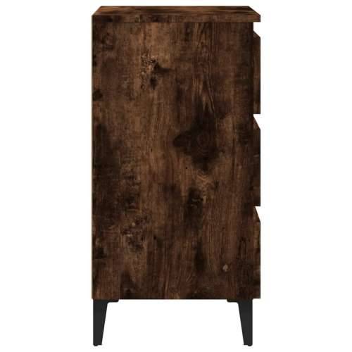 Noćni ormarić s metalnim nogama dimljeni hrast 40 x 35 x 69 cm - Dimljeni hrast 1 Cijena