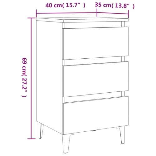 Noćni ormarić s metalnim nogama boja smeđeg hrasta 40x35x69 cm - Smeđi hrast 1 Cijena