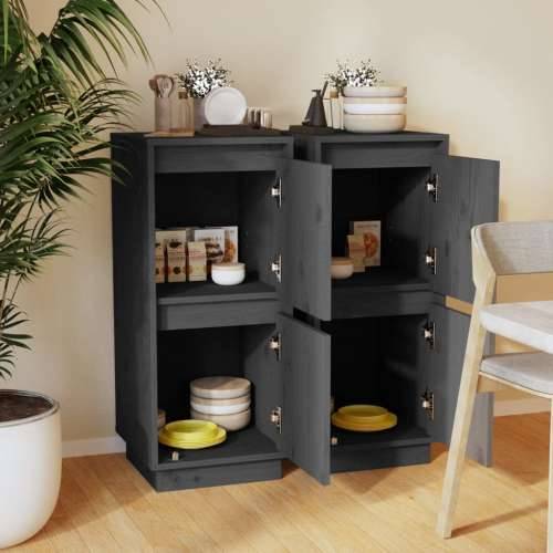 Komode 2 kom sive 31,5 x 34 x 75 cm od masivne borovine Siva 2 Cijena