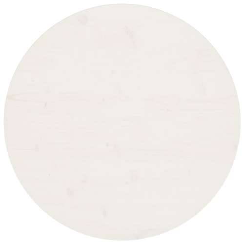 Ploča za stol bijela Ø 70 x 2,5 cm od masivne borovine