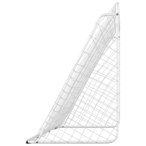Nogometni gol s mrežom bijeli 366 x 122 x 182 cm čelčni Cijena