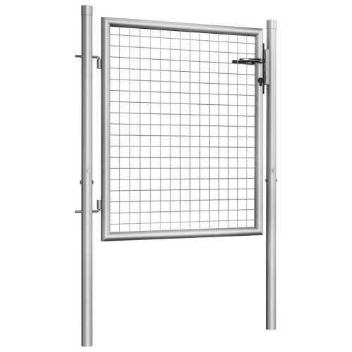 Vrtna vrata od pocinčanog čelika 105 x 125 cm srebrna 105 x 125 cm Cijena