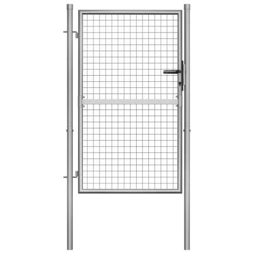 Vrtna vrata od pocinčanog čelika 105 x 175 cm srebrna - 105 x 175 cm Cijena