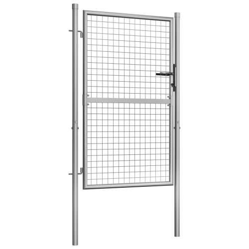 Vrtna vrata od pocinčanog čelika 105 x 175 cm srebrna - 105 x 175 cm Cijena