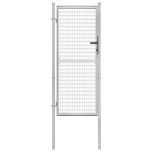 Vrtna vrata od pocinčanog čelika 105 x 250 cm srebrna - 105 x 250 cm Cijena