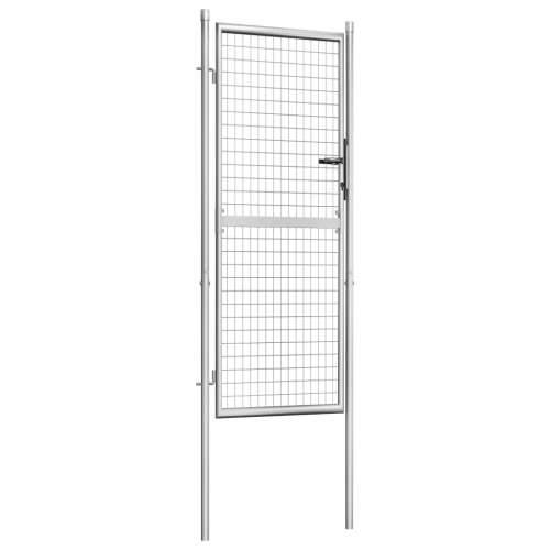 Vrtna vrata od pocinčanog čelika 105 x 250 cm srebrna - 105 x 250 cm Cijena