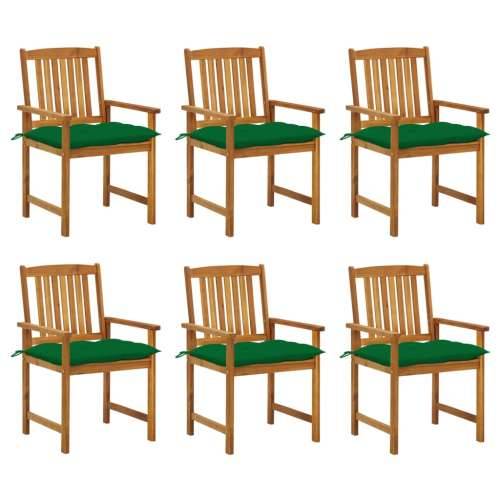 Vrtne stolice s jastucima 6 kom od masivnog bagremovog drva