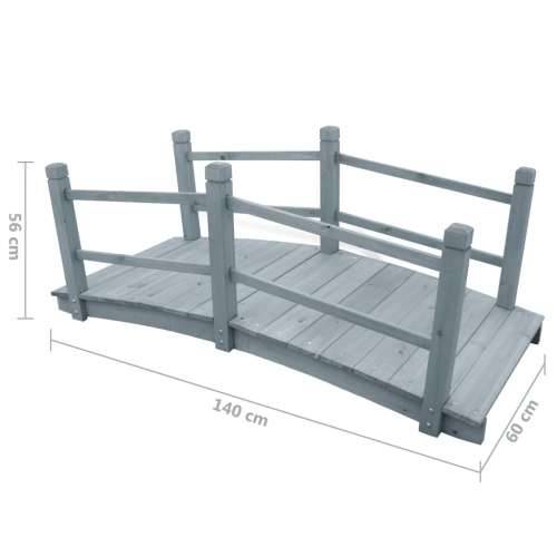 Vrtni most sivi 140 x 60 x 56 cm od masivne jelovine - Siva 1 Cijena