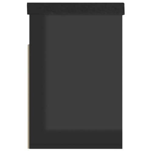 Klupa za cipele s jastukom sjajna crna 80 x 30 x 47 cm drvena - visoko sjajno crna 1 Cijena