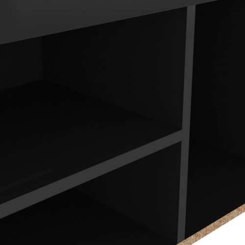 Klupa za cipele s jastukom sjajna crna 80 x 30 x 47 cm drvena - visoko sjajno crna 1 Cijena