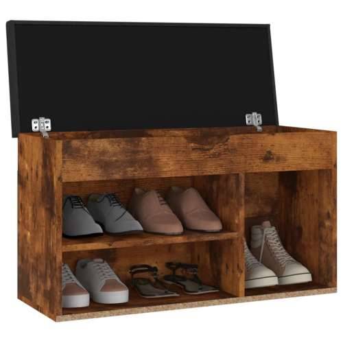 Klupa za cipele s jastukom boja hrasta 80 x 30 x 47 cm drvena - Dimljeni hrast 1 Cijena