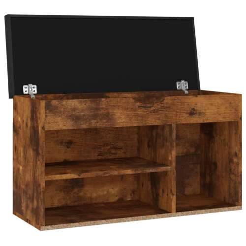 Klupa za cipele s jastukom boja hrasta 80 x 30 x 47 cm drvena - Dimljeni hrast 1 Cijena