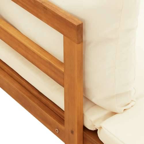 Ležaljke s krem bijelim jastucima 2 kom od bagremovog drva Cijena