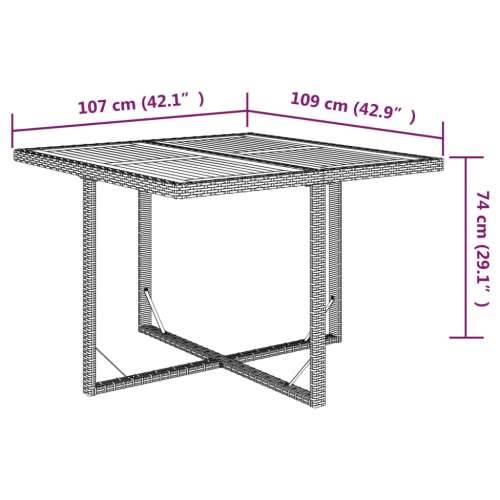 Vrtni stol bež 109 x 107 x 74 cm od poliratana i drva bagrema - Bež 1 Cijena