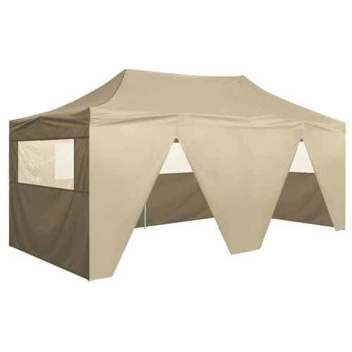 Profesionalni sklopivi šator za zabave 3 x 6 m čelični krem Cijena