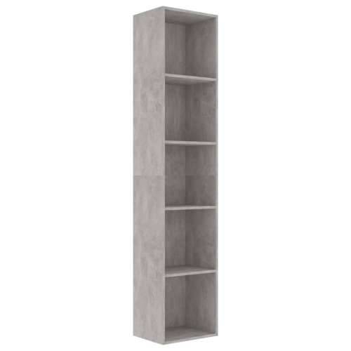 Ormarić za knjige siva boja betona 40 x 30 x 189 cm drveni Cijena