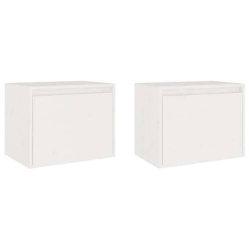 Zidni ormarići 2 kom bijeli 45 x 30 x 35 cm od masivne borovine - Bijela 2 1 Cijena