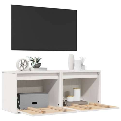 Zidni ormarići 2 kom bijeli 45 x 30 x 35 cm od masivne borovine - Bijela 2 1 Cijena