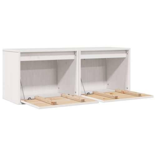 Zidni ormarići 2 kom bijeli 45 x 30 x 35 cm od masivne borovine - Bijela 2 1 Cijena