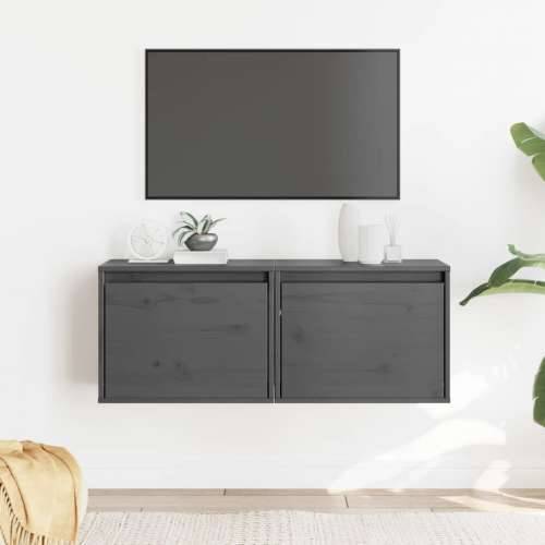 Zidni ormarići 2 kom sivi 45 x 30 x 35 cm od masivne borovine - Siva 2 1 Cijena
