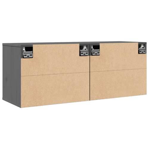 Zidni ormarići 2 kom sivi 45 x 30 x 35 cm od masivne borovine - Siva 2 1 Cijena