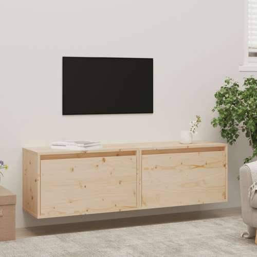 Zidni ormarići 2 kom 60 x 30 x 35 cm od masivne borovine - Smeđa 2 1 Cijena