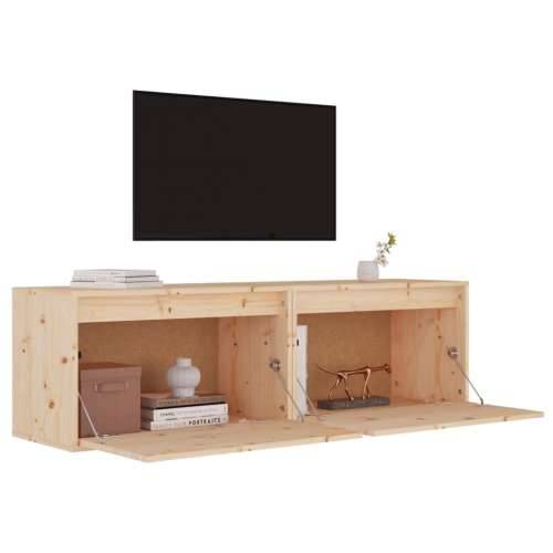 Zidni ormarići 2 kom 60 x 30 x 35 cm od masivne borovine - Smeđa 2 1 Cijena