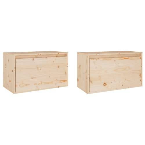 Zidni ormarići 2 kom 60 x 30 x 35 cm od masivne borovine - Smeđa 2 1 Cijena