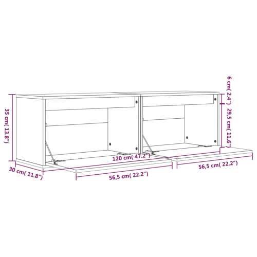 Zidni ormarići 2 kom 60 x 30 x 35 cm od masivne borovine Cijena