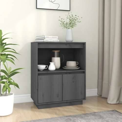 Komoda siva 60 x 34 x 75 cm od masivne borovine - Siva 1 Cijena