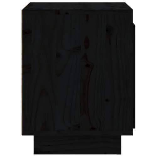 Noćni ormarić crni 40 x 30 x 40 cm od masivne borovine Cijena