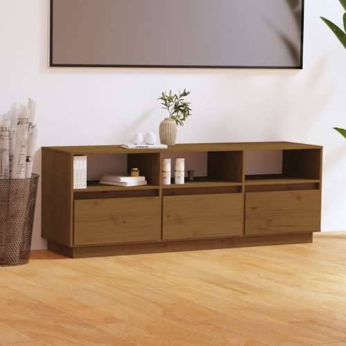TV ormarić smeđa boja meda 140 x 37 x 50 cm od masivne borovine - boja meda 1 Cijena