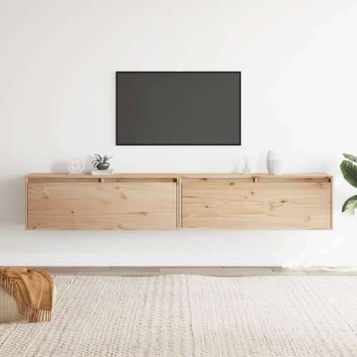 Zidni ormarići 2 kom 100 x 30 x 35 cm od masivne borovine - Prirodna 2 1 Cijena