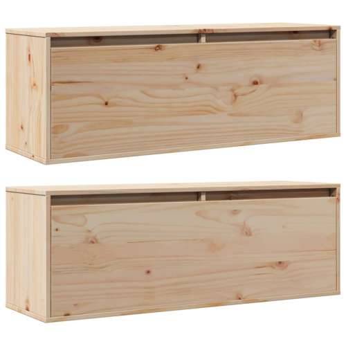 Zidni ormarići 2 kom 100 x 30 x 35 cm od masivne borovine - Prirodna 2 1 Cijena