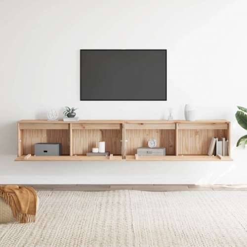 Zidni ormarići 2 kom 100 x 30 x 35 cm od masivne borovine - Prirodna 2 1 Cijena