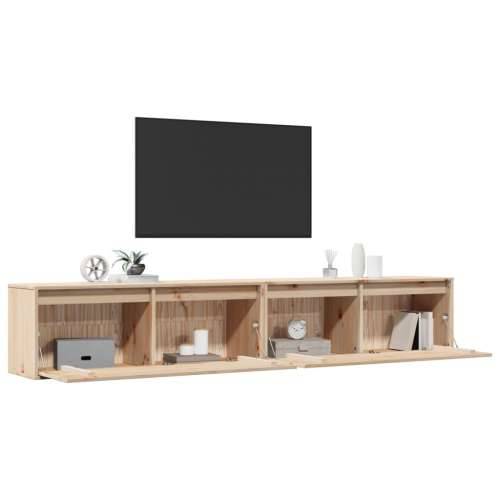 Zidni ormarići 2 kom 100 x 30 x 35 cm od masivne borovine - Prirodna 2 1 Cijena
