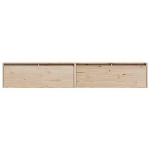 Zidni ormarići 2 kom 100 x 30 x 35 cm od masivne borovine - Prirodna 2 1 Cijena