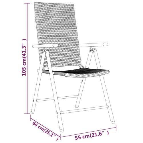 Vrtna garnitura - 3-dijelni vrtni blagovaonski set crni - Dužina stola 80 cm 2 Cijena