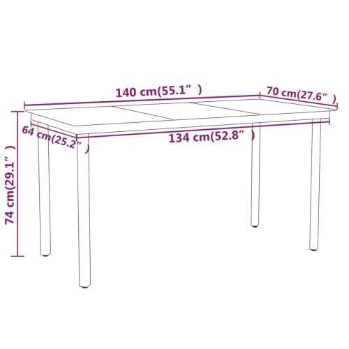Vrtna garnitura - 7-dijelni vrtni blagovaonski set crni - Dužina stola 140 cm 6 Cijena