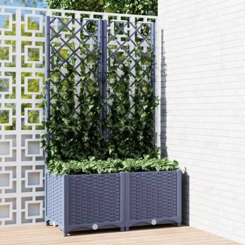 Vrtna sadilica s rešetkom tamnosiva 80 x 40 x 136 cm PP Cijena